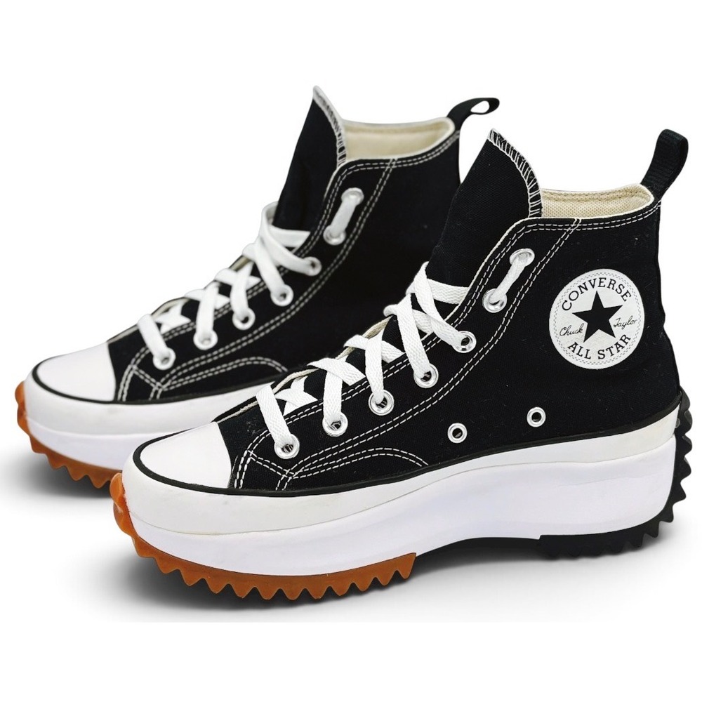 Converse Run Star Hike High Top Shoes Men's 6 Women's 7.5 Black Platform 166800C